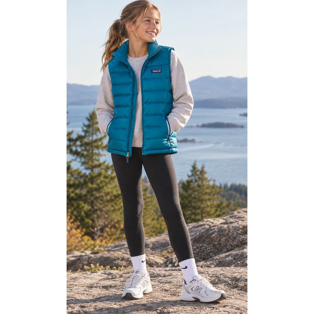 Patagonia Girls XL Womens XS Down Sweater Vest Teal Blue Puffer